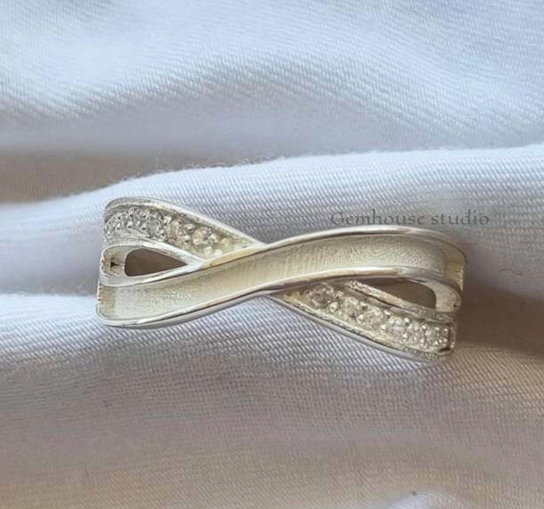 925 Sterling Silver Infinity Ring With Blank Bezel and