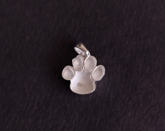 925 Sterling Solid Silver 14mm Dog Paw Print Blank Bezel Pendant Setting, Good for Resin & Ashes Work, Keepsake/Breastmilk DIY, Animal Lover