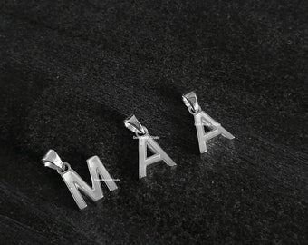 925 Sterling Silver Blank Initial Alphabet Pendant Breastmilk/Keepsake Blank Pendant, Good for Resin & Ashes Work, Jewelry Crafts