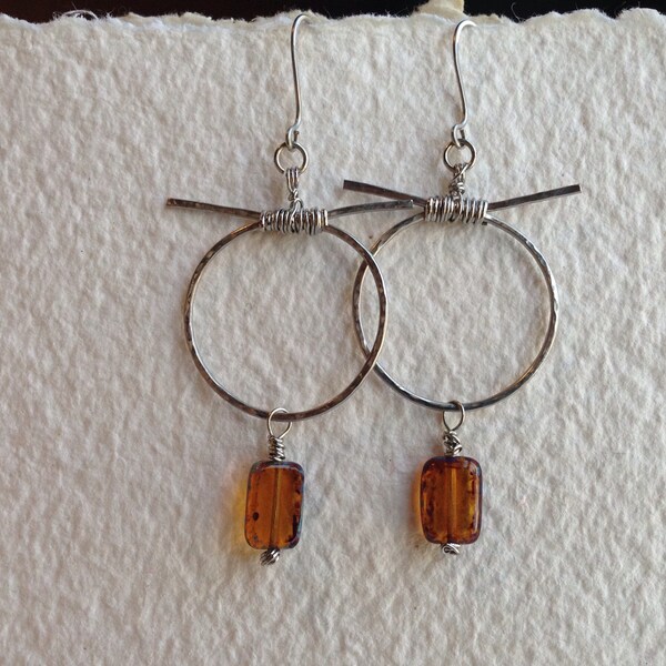 Wire wrapped stainless steel earrings