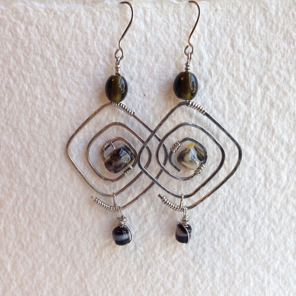 Wire wrapped spiral earrings
