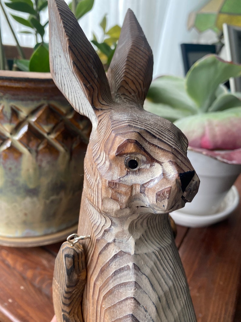 Animal Shelf Sitter, Farmhouse Shelf Decor, Wood Animal, Rabbit, Fox, Cow, Horse, Pig, Rooster, Woodland Decor, Dangle Leg, Wood Jointed Leg RABBIT-LARGE