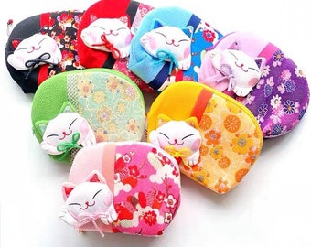 Christmas Gifts Cosmetic Bag Cute Cat Bag Fortune Cat Lucky Cat Bags Gifts for Her Birthday Gifts Graduation Gifts