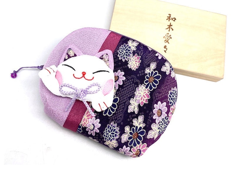 Christmas Gifts Cosmetic Bag Cute Cat Bag Fortune Cat Lucky Cat Bags Gifts for Her Birthday Gifts Graduation Gifts image 3