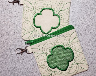Scout Look Embroidered Zippered Pouch, Purse