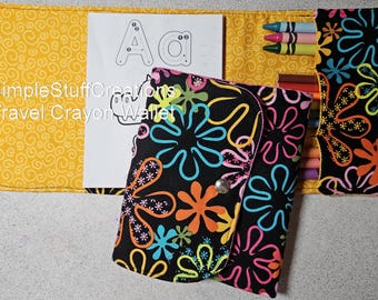 Kids Travel Art Kit: Crayon/Colored Pencil Wallet and Coloring pages