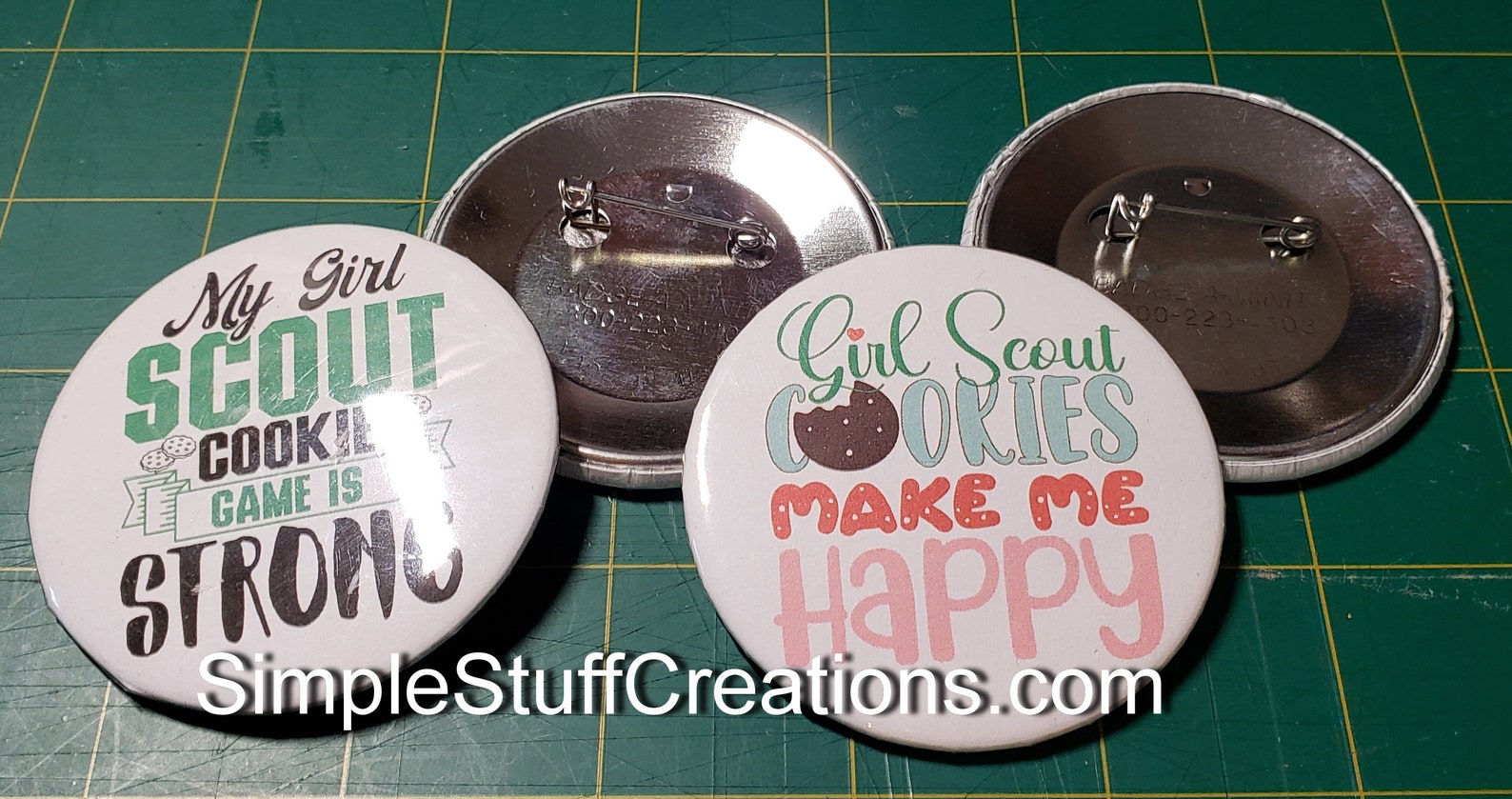 Girl Scout Cookie Pin Back Buttons 2.25 Size 4 Pack Etsy