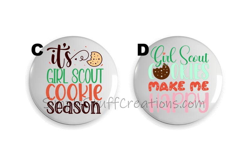 Girl Scout Cookie Pin Back Buttons 2.25 Size 4 Pack Etsy