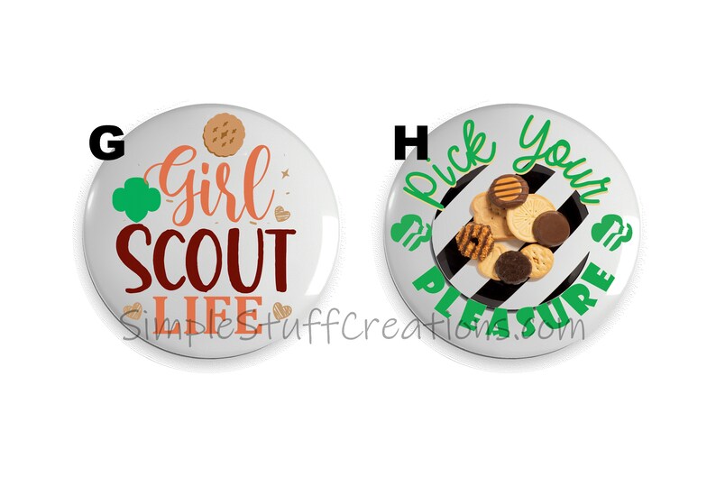 Girl Scout Cookie Pin Back Buttons 2.25 Size 4 Pack Etsy