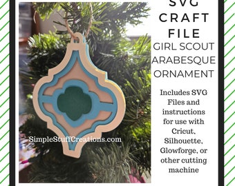 Projekt ozdoby świątecznej Scout 3D – SVG, Cricut, sylwetka, Glowforge, Xtool