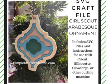 Scout 3D Christmas Ornament Craft Project - SVG, cricut, silhouette, Glowforge, Xtool