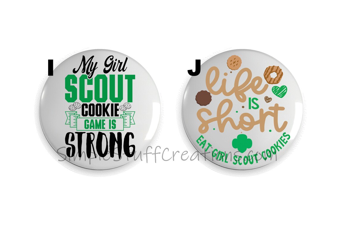 Girl Scout Cookie Pin Back Buttons 2.25 Size 4 Pack Etsy