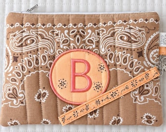 Monogram collection embroidered bandana small purse