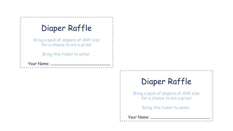 baby shower prize tickets