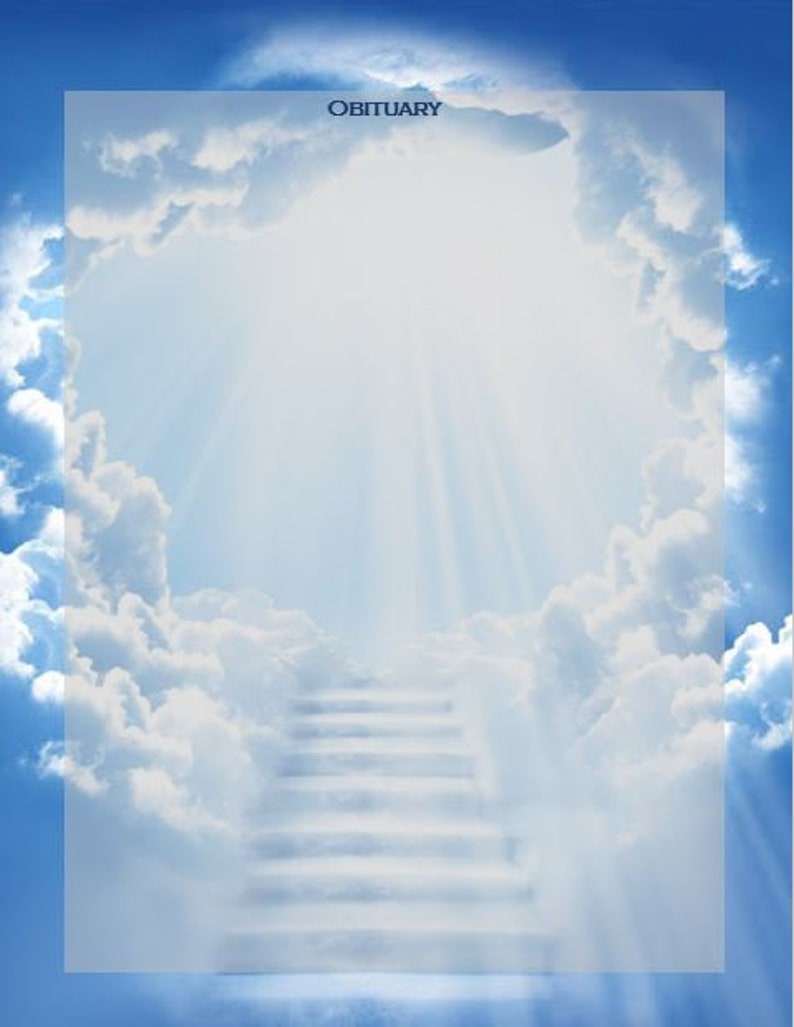 Memorial Program Funeral Obituary Template Clouds Etsy Uk