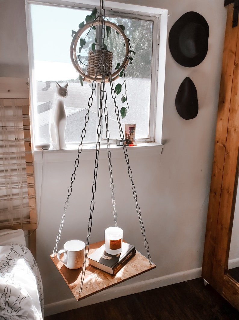 Hanging Nightstand Bedside Table End Table Minimal Etsy UK
