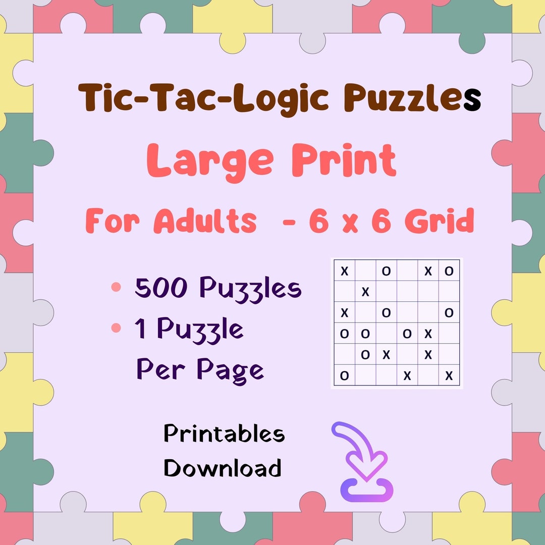 Tic Tac Logic - Tic Tac Logic Puzzle Book - Tic Tac Logic Book - Large ...