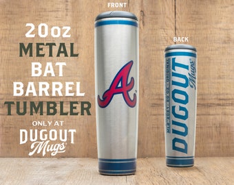 Taza metálica para el banquillo de los Atlanta Braves / Taza de acero inoxidable con forma de bate de béisbol