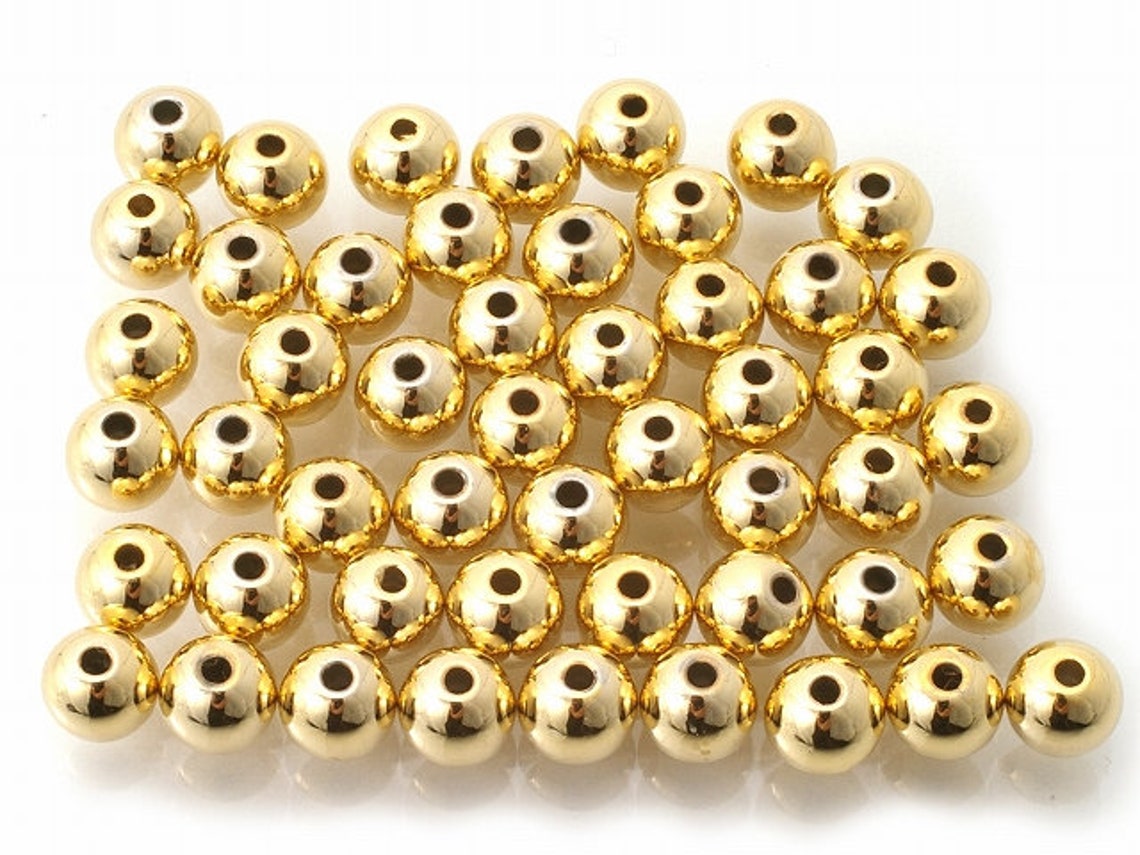 14kt 14 Karat 585 SOLID Gold 2.5mm Round Beads Spacers Ball Etsy UK