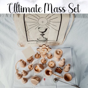 Ultimate Mass Set - Natural Wood - Wooden Mass Kit - Play Mass Set - Catholic Gift - Catholic Toys - Catechesis of the Good Shepherd