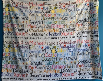 All You Holy Men Blanket - Catholic Saints - Male Saints - Boy Saints - Catholic Boy Gift - Catholic Baptism Gift - Confirmation Gift