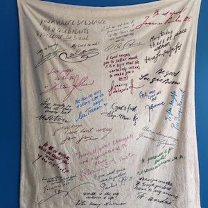 Signed by the Saints Blanket - Saint Signatures - Catholic Saint Quotes - Confirmation Gift - Catholic Gift - Saint Blanket - Catholic Gift