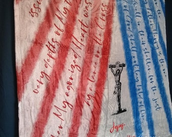 Divine Mercy Blanket - Saint Faustina - Prayer Blanket - Catholic Blanket - Catholic Decor - Catholic Gift - Confirmation Gift