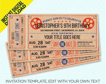 ticket save the date etsy