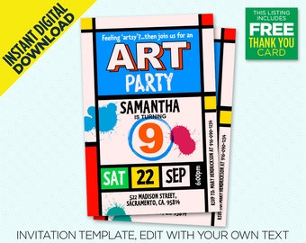 pop art invitation etsy