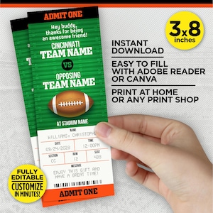 Cincinnati Colors Football Team Überraschungs-Spielkarte | Orange & Schwarz Geschenk offenbaren Vorlage | BEARBEITEN mit Adobe Reader oder Canva