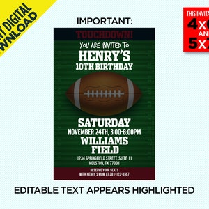 Houston Texans Birthday Party Printable Invitation, Texans Football ...