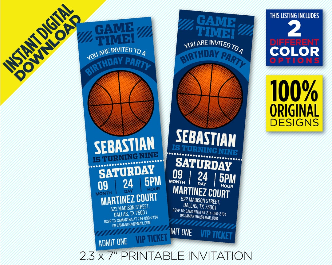 Dallas Mavericks Ticket Printable Invitation Mavericks Etsy