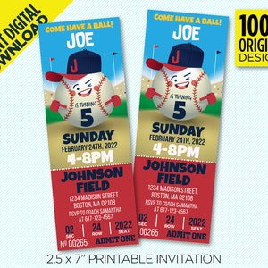Boston Red Sox Ticket Birthday Party Printable Invitation, Red Sox Baseball Party Invitation, Red Sox Rookie Of The Year, Edit Yourself
