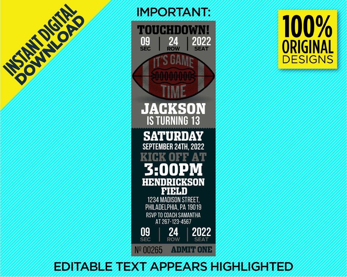 Philadelphia Eagles Party Printable Invitation Eagles - Etsy