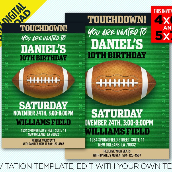 New Orleans Saints Birthday Invitation - Etsy