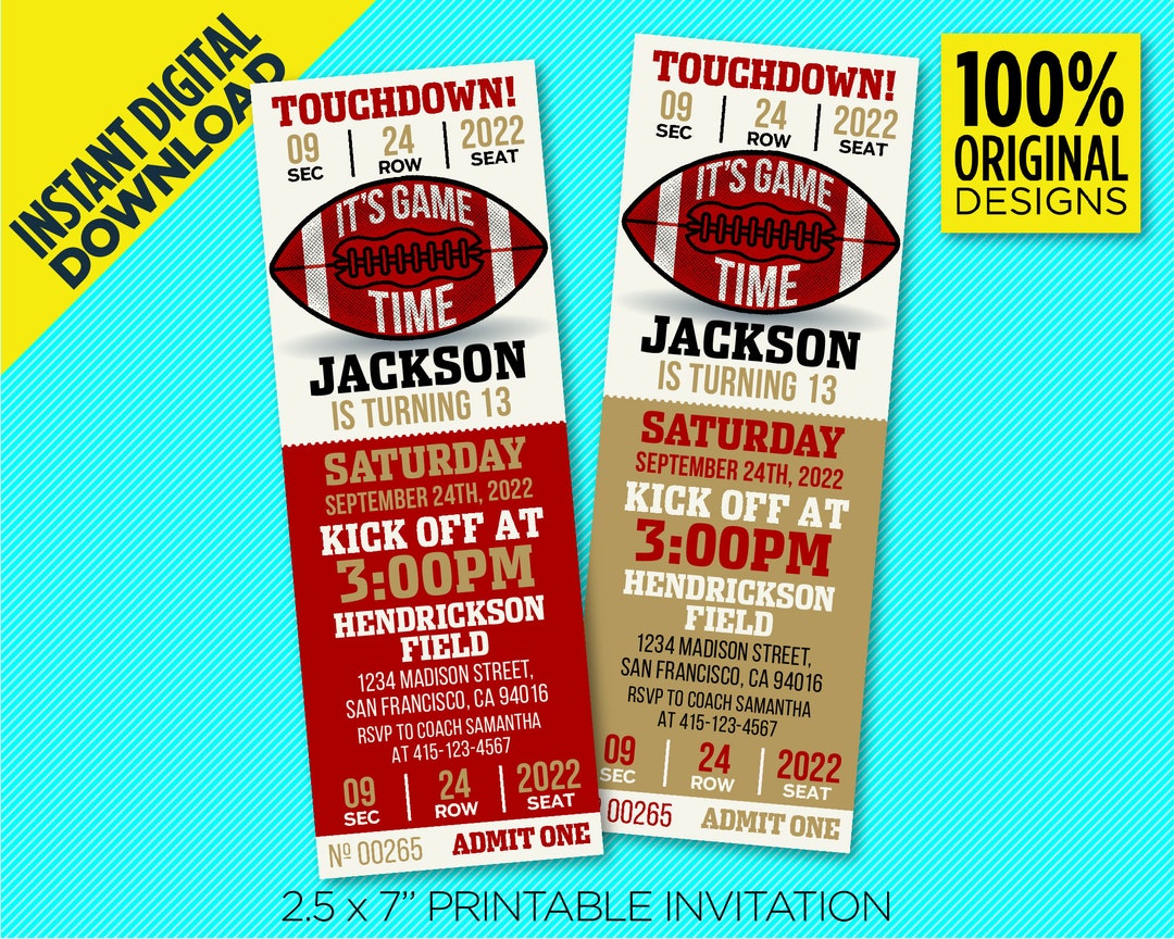 San Francisco 49ers Birthday Party Printable Invitation SF 49ers san-francisco-49ers-birthday-party-printable-invitation-sf-49ers