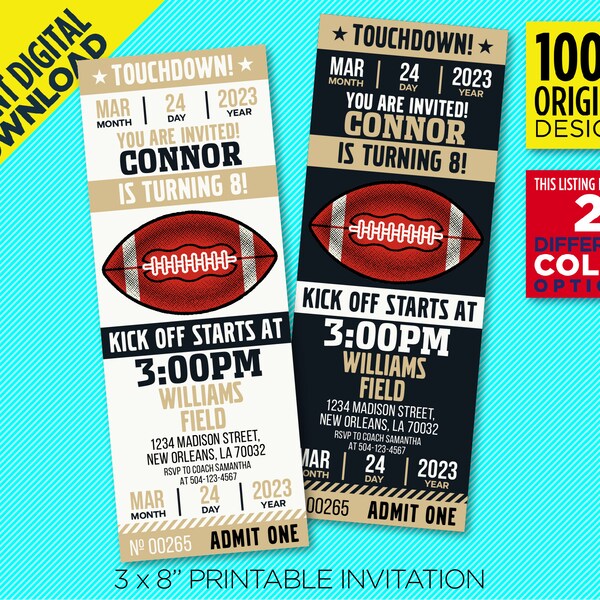 New Orleans Saints Birthday Invitation - Etsy
