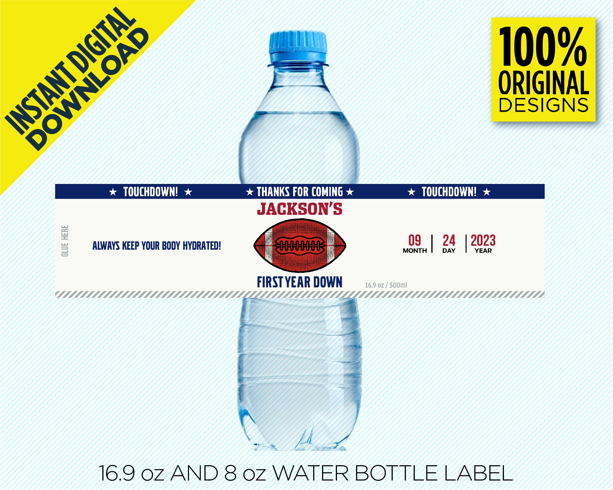 Printable Cleveland Browns Water Bottle Labels Instant Download