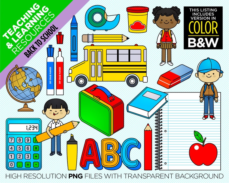 183 images Clipart Back To School Instant Digital Download