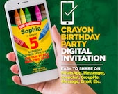 Crayon Birthday Party Digital Invitation – Editable Template (PDF or Canva)