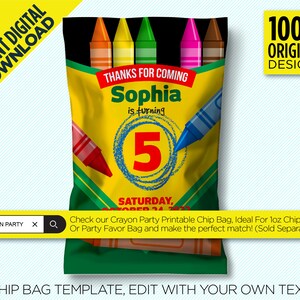 Crayon Birthday Party Printable Invitation 4x6 / - Etsy