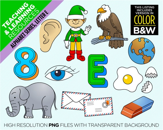 Letter E Clipart Alphabet Beginning Sound E 22 images 2  Etsy