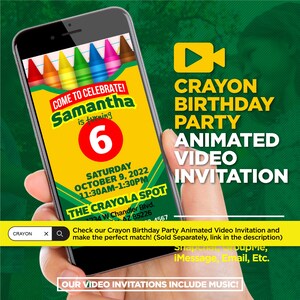Crayon Birthday Party Printable Invitation - Crayon Classic Colors ...
