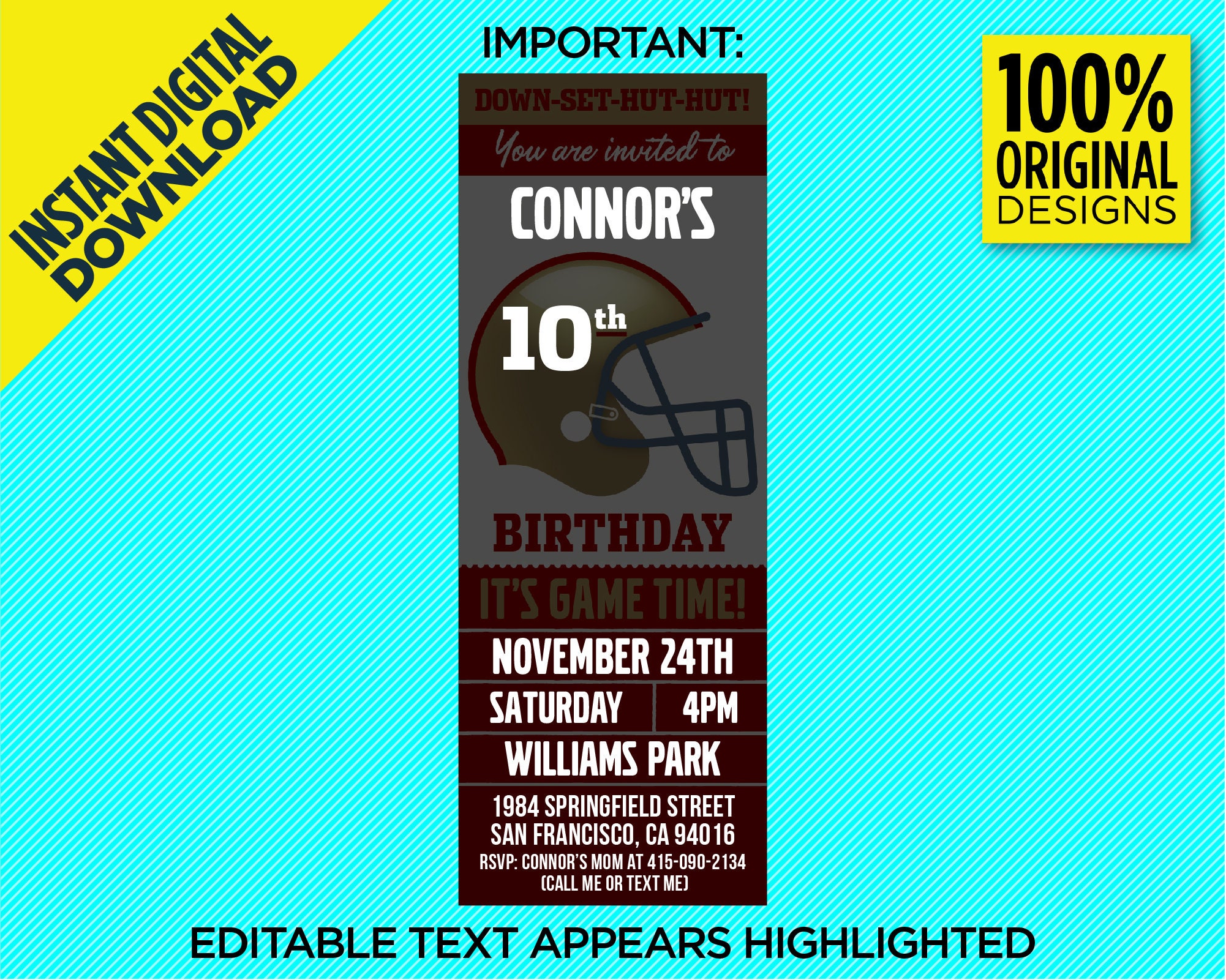 San Francisco 49ers Birthday Party Printable Invitation - Etsy