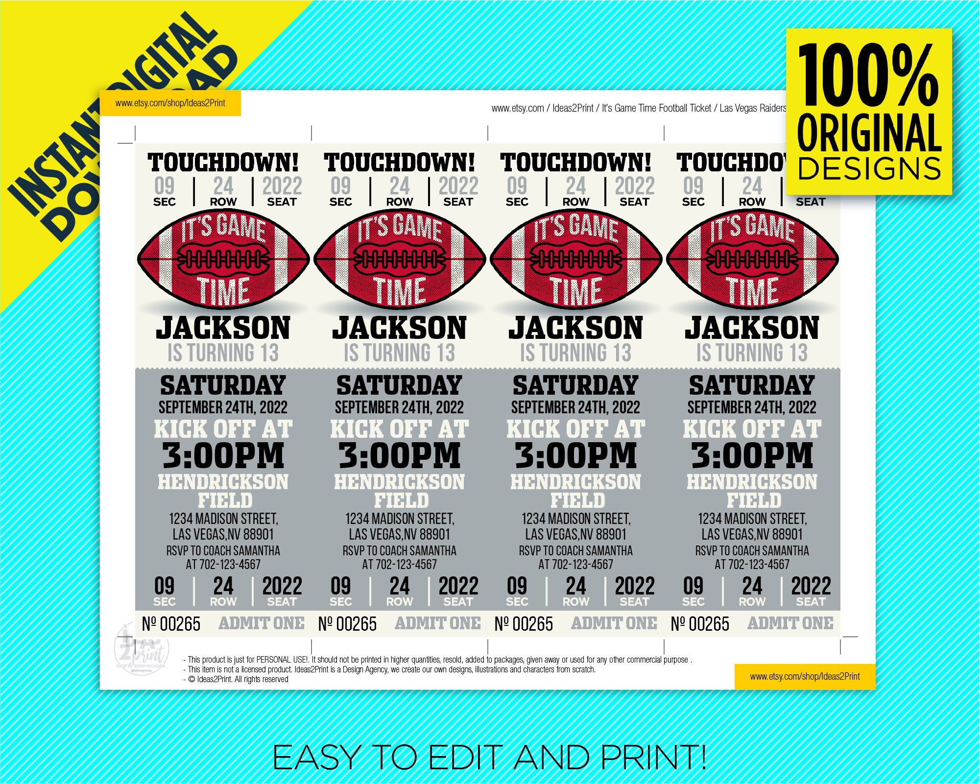 Las Vegas Raiders Birthday Party Printable Invitation Raiders Etsy