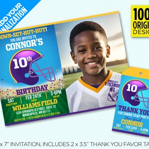 Minnesota Vikings Printable Invitation Includes Favor Tag Vikings Invitation You Add Your Personalization And We Edit It For You