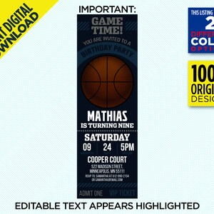 Minnesota Timberwolves Ticket Printable Invitation, Timberwolves ...