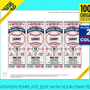 Atlanta Braves Birthday Party Printable Invitation, Braves Ticket ...
