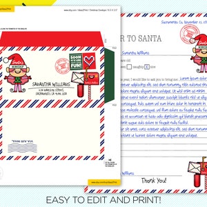 Printable Letter to Santa, Includes Printable Envelope, From Your Girl ...