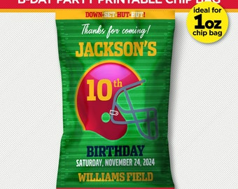 Kansas City Football Chip Bag – Printable Party Favor (Editable PDF/Canva)